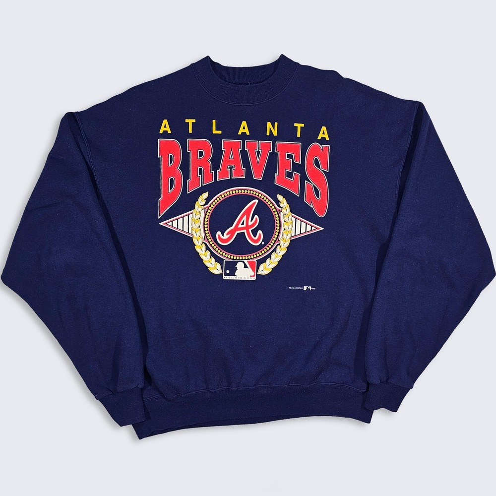Atlanta Braves Vintage 90s Navy Blue Crewneck Sweatshirt